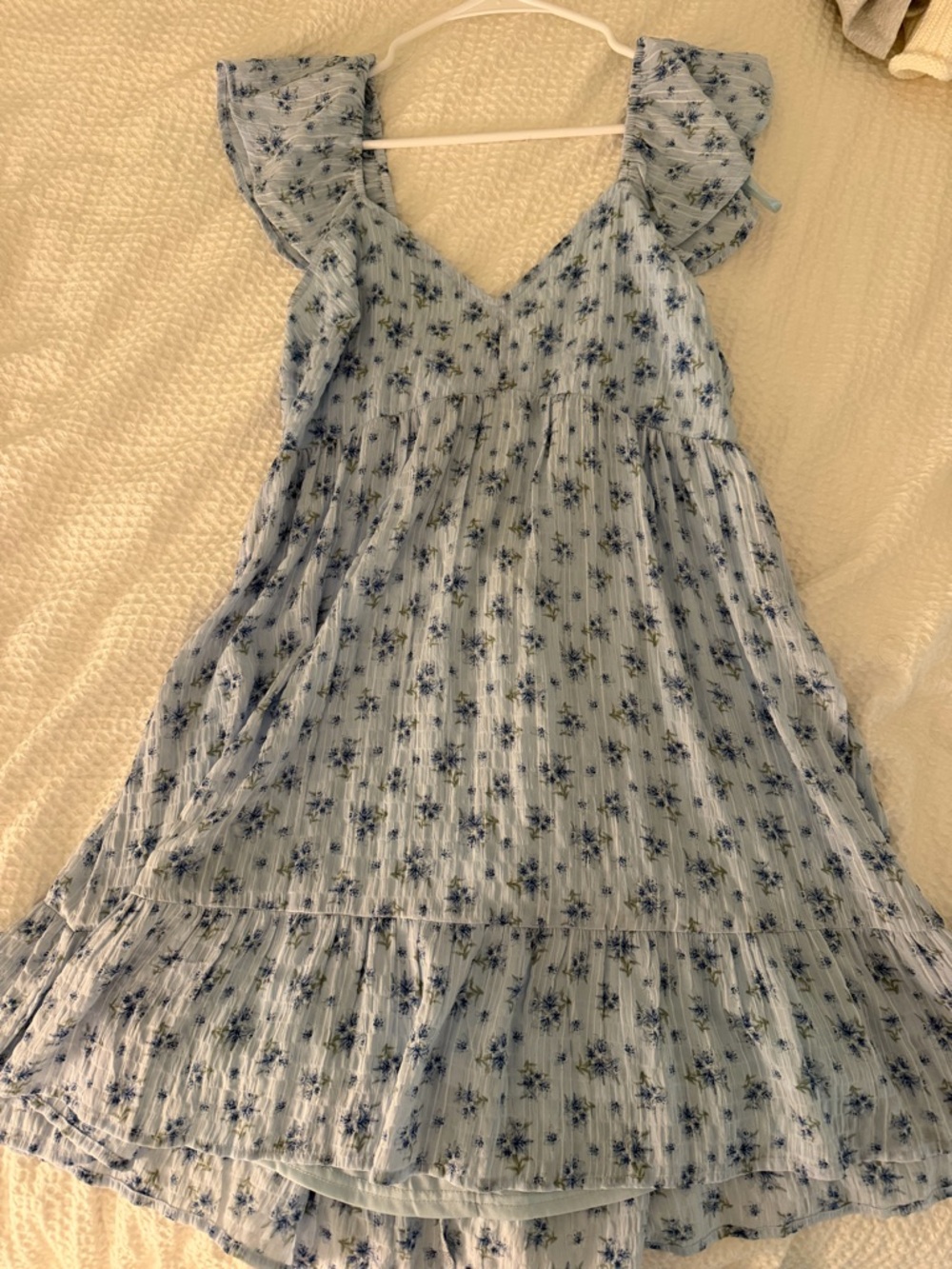 Very J Light Blue Floral Mini Dress